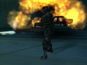 T-850/Arnold Schwarzenegger (damaged and with costume 1) from Terminator 3: The Redemption (Gamecube)