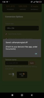 VtoSA (GTA 5 to GTA SA Model and Texture Converter) for Android 
